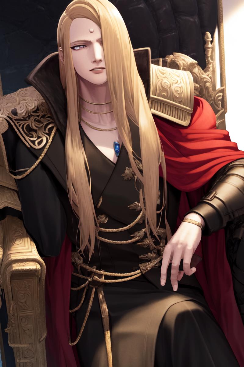 15495-2488240751-masterpiece, best quality, highres, 1boy zenos, red cape shoulder armor black coat  sitting on chair.png